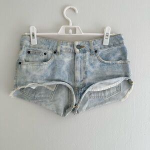 Light wash denim shorts